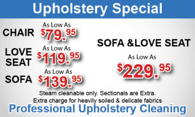 Upholstery Cleaning Special